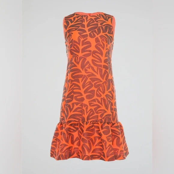 AKRIS PUNTO ORANGE FLARED HEM DRESS sz 10 - Picture 2 of 15